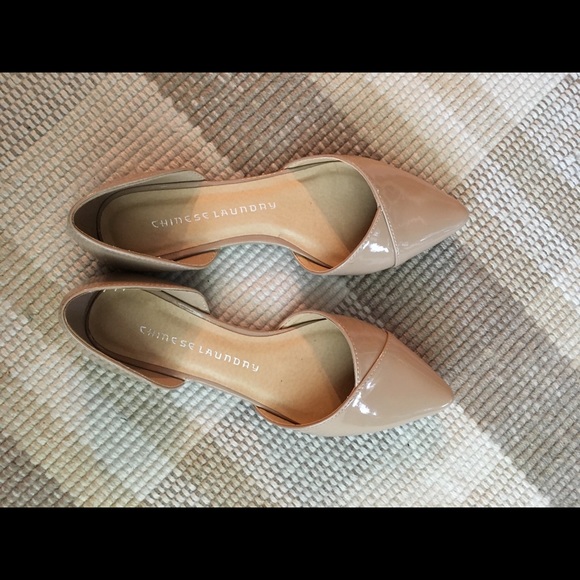 Chinese Laundry Shoes - Size 6.5 patent leather nude flats